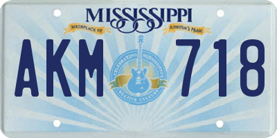MS license plate AKM718