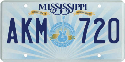MS license plate AKM720