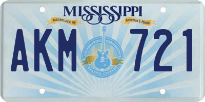 MS license plate AKM721