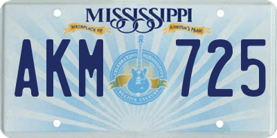 MS license plate AKM725