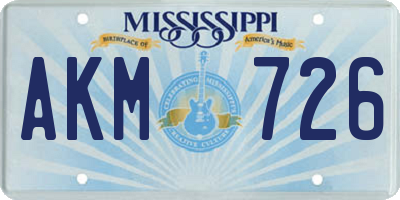 MS license plate AKM726