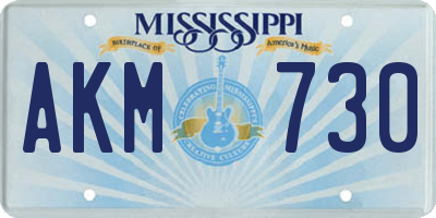 MS license plate AKM730