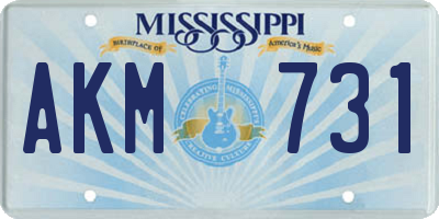MS license plate AKM731