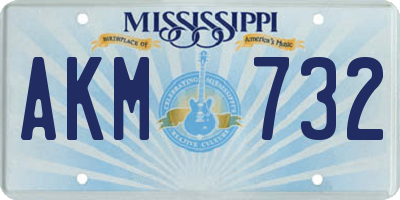 MS license plate AKM732