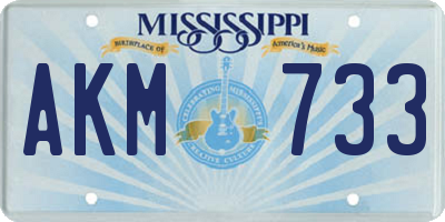 MS license plate AKM733