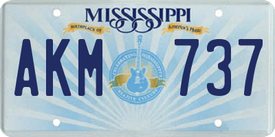MS license plate AKM737