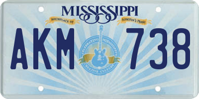 MS license plate AKM738