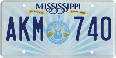 MS license plate AKM740