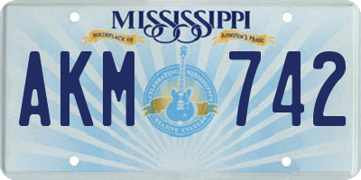 MS license plate AKM742
