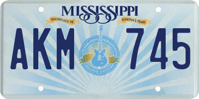 MS license plate AKM745