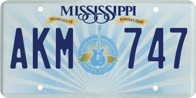 MS license plate AKM747