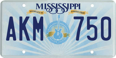 MS license plate AKM750