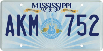 MS license plate AKM752