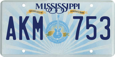 MS license plate AKM753