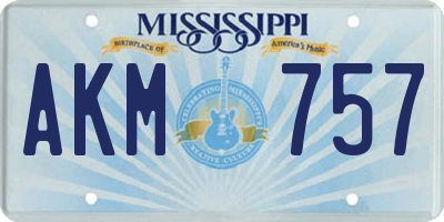 MS license plate AKM757