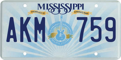 MS license plate AKM759