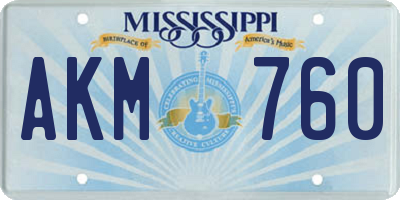 MS license plate AKM760