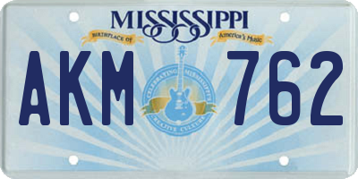 MS license plate AKM762