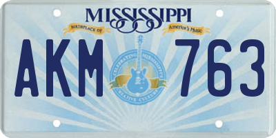 MS license plate AKM763