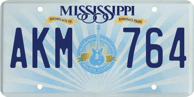 MS license plate AKM764