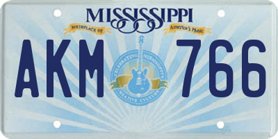 MS license plate AKM766