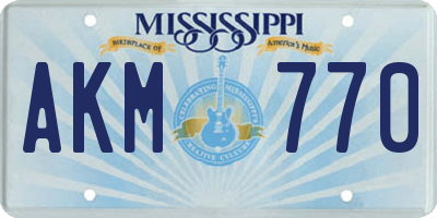 MS license plate AKM770