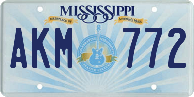 MS license plate AKM772