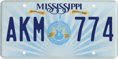 MS license plate AKM774
