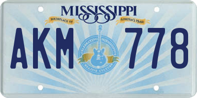 MS license plate AKM778