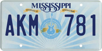 MS license plate AKM781