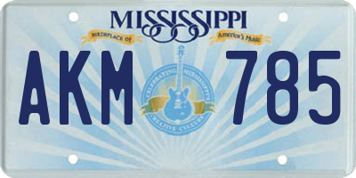 MS license plate AKM785
