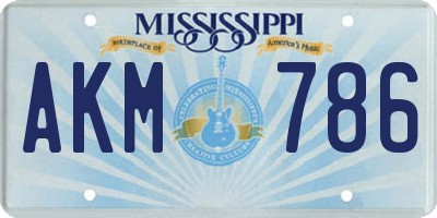MS license plate AKM786