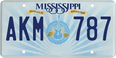 MS license plate AKM787