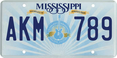 MS license plate AKM789