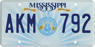 MS license plate AKM792