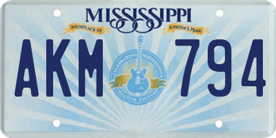 MS license plate AKM794