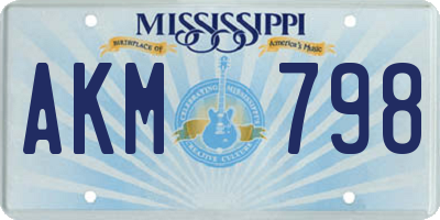 MS license plate AKM798