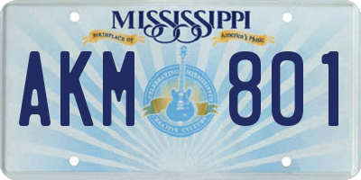 MS license plate AKM801