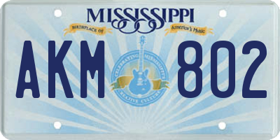 MS license plate AKM802