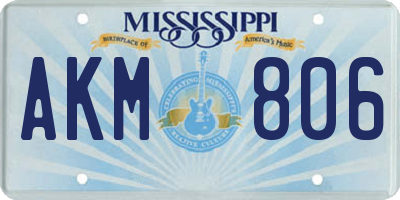 MS license plate AKM806