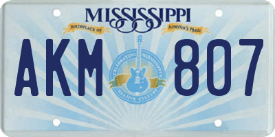 MS license plate AKM807
