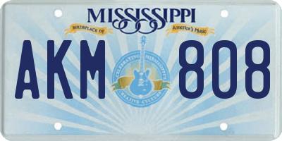 MS license plate AKM808