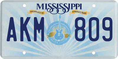 MS license plate AKM809