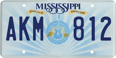 MS license plate AKM812