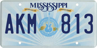 MS license plate AKM813
