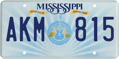 MS license plate AKM815