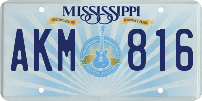 MS license plate AKM816