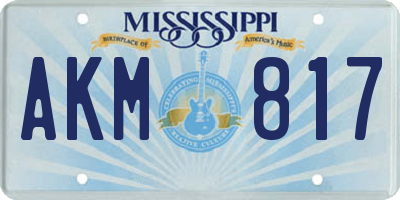 MS license plate AKM817