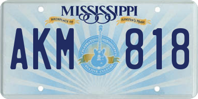 MS license plate AKM818