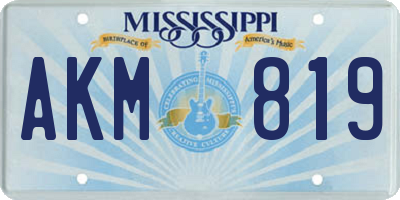 MS license plate AKM819